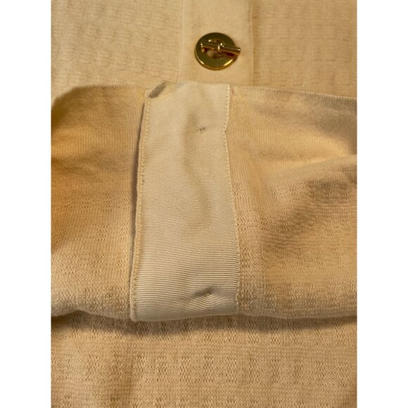 Milly Women Rare Cream Gold Link Button Cardigan Sweater Cotton Silk Classiccore - Picture 11 of 11